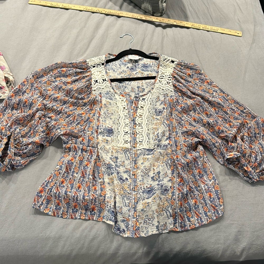 Anthropologie’s HD in Paris Chinoiserie Peasant Blouse 6 - Picture 2 of 5